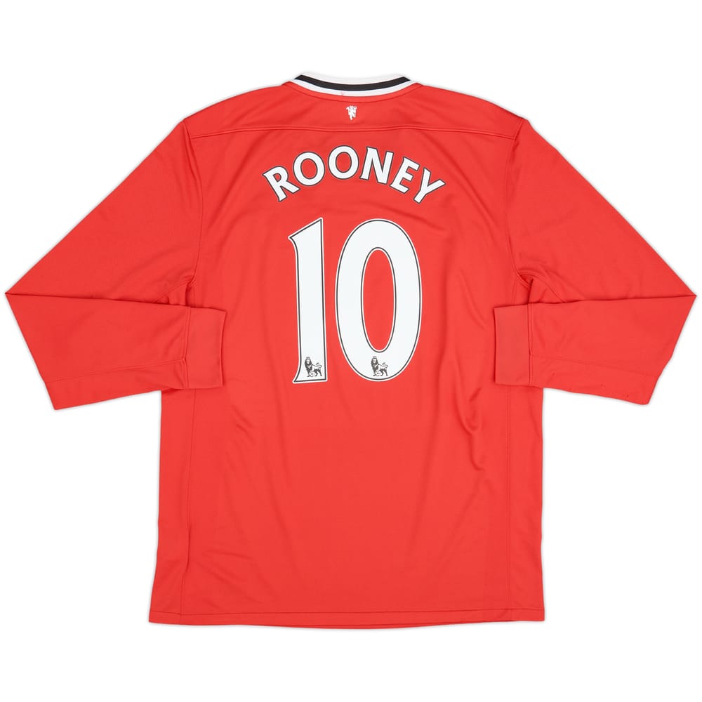 Camiseta de local L/S del Manchester United 2011-12 Rooney #10 - 7/10 - (L)