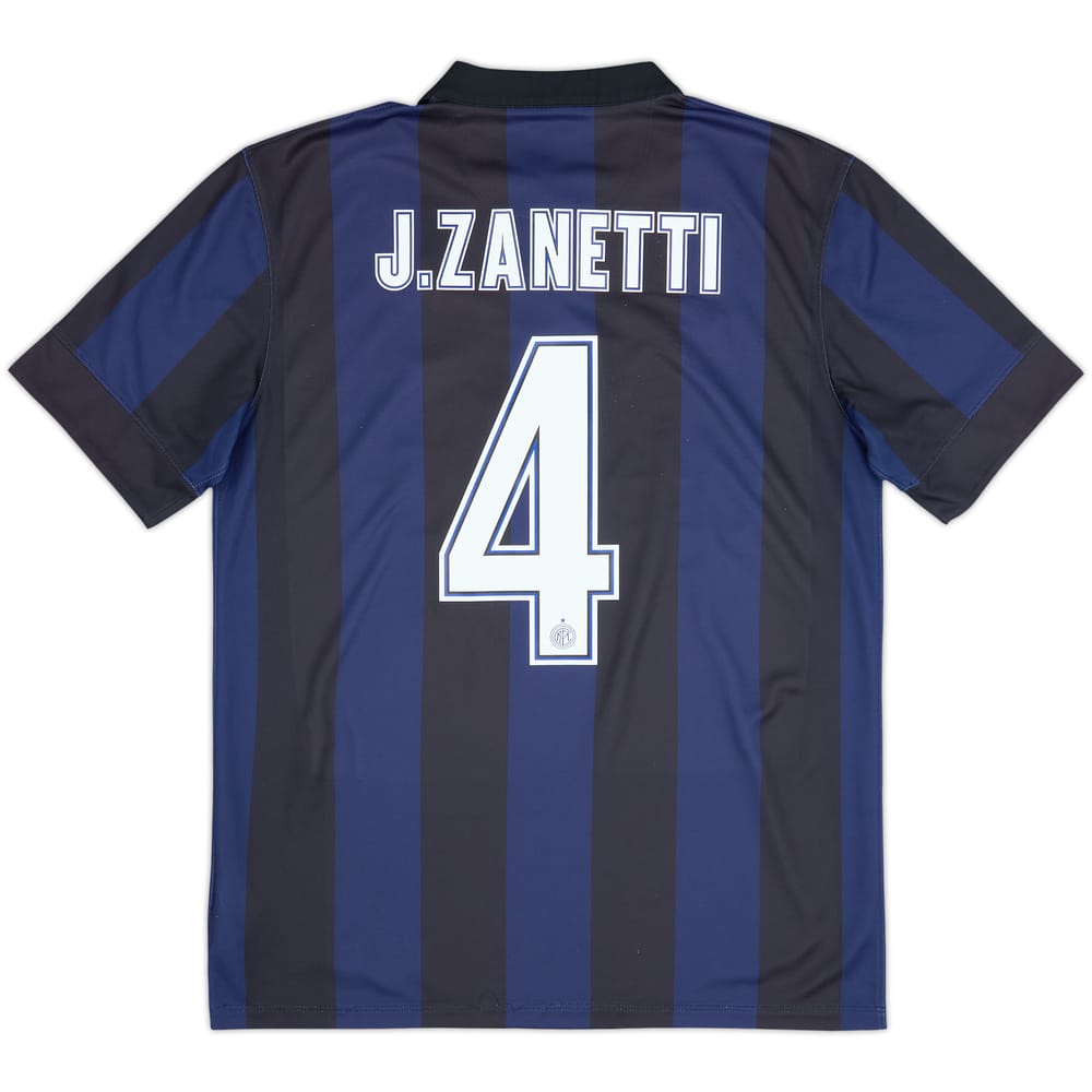 2013-14 Inter Milan Home Shirt J. Zanetti #4 - 8/10 - (M)