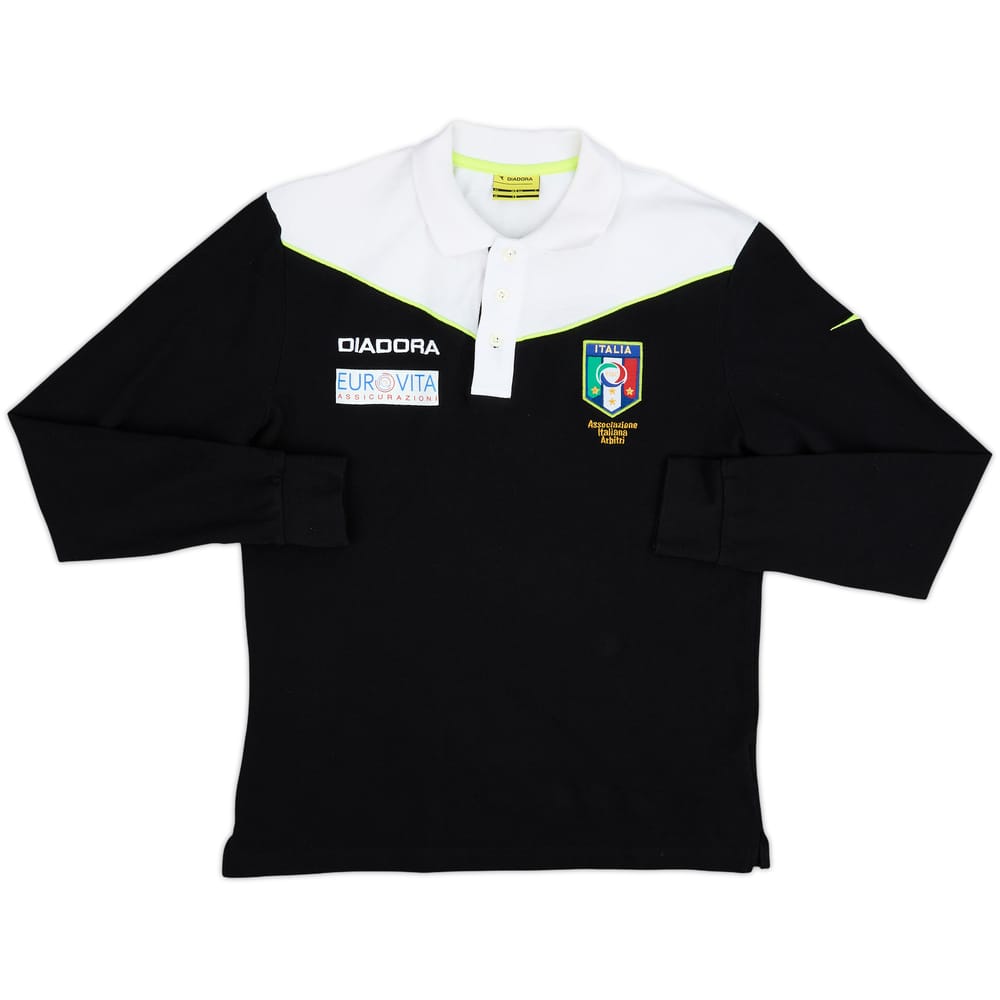 Camiseta polo de manga larga de árbitro Diadora de Italia 2000s - 10/10 - (S)