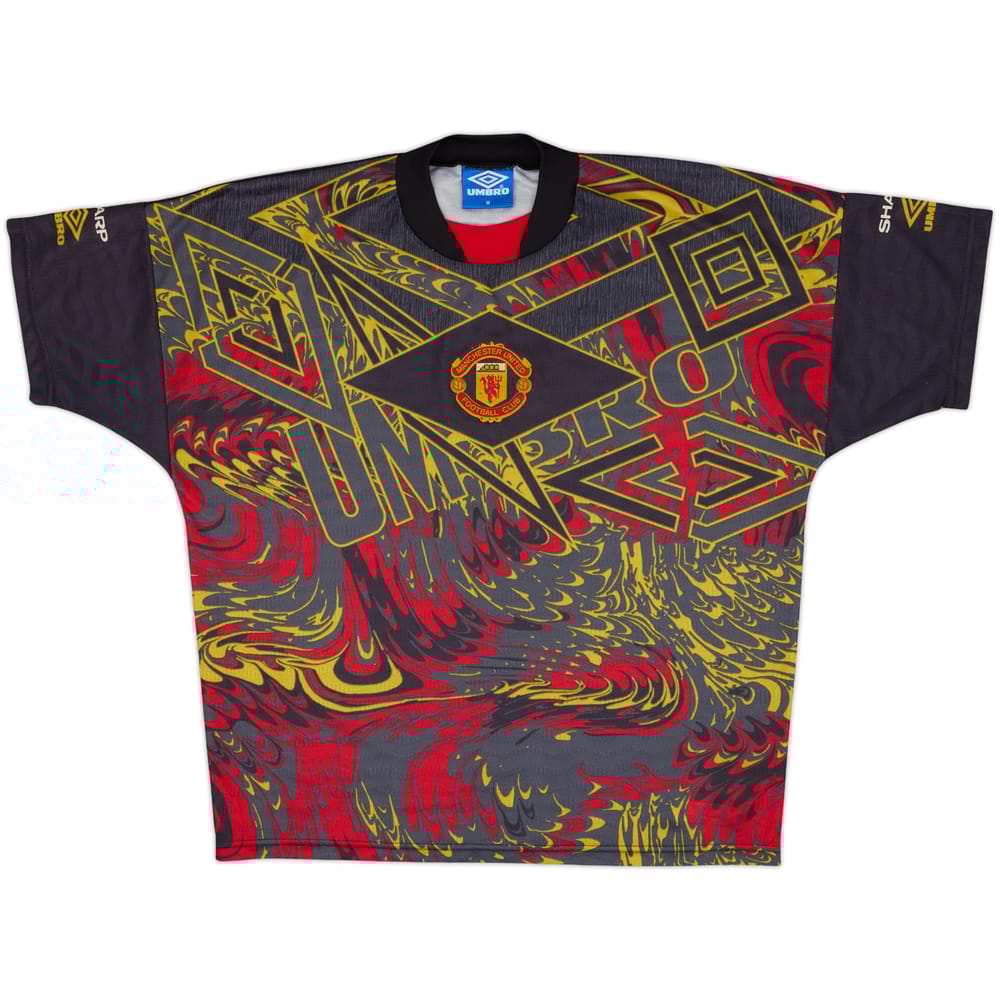 1994-96 Manchester United Umbro Training Shirt - 8/10 - (M)