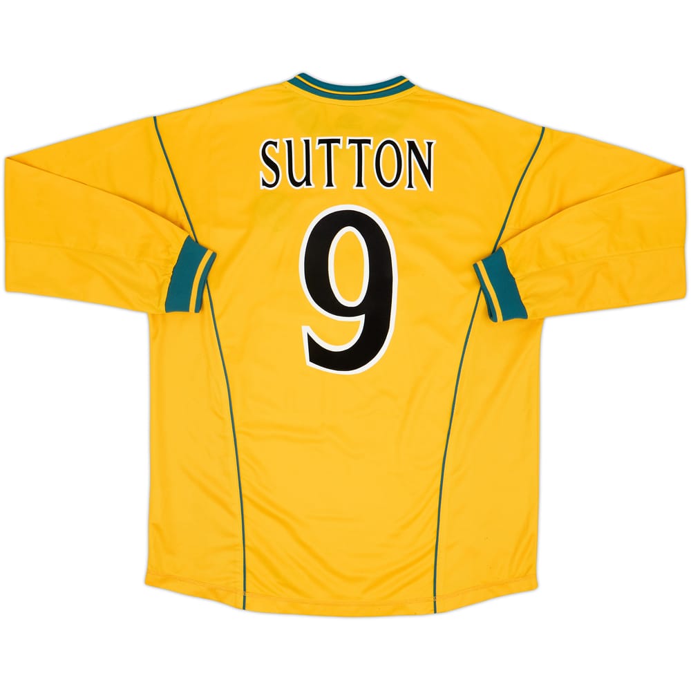 2000-02 Celtic Away L/S Shirt Sutton #9 - 8/10 - (XL)