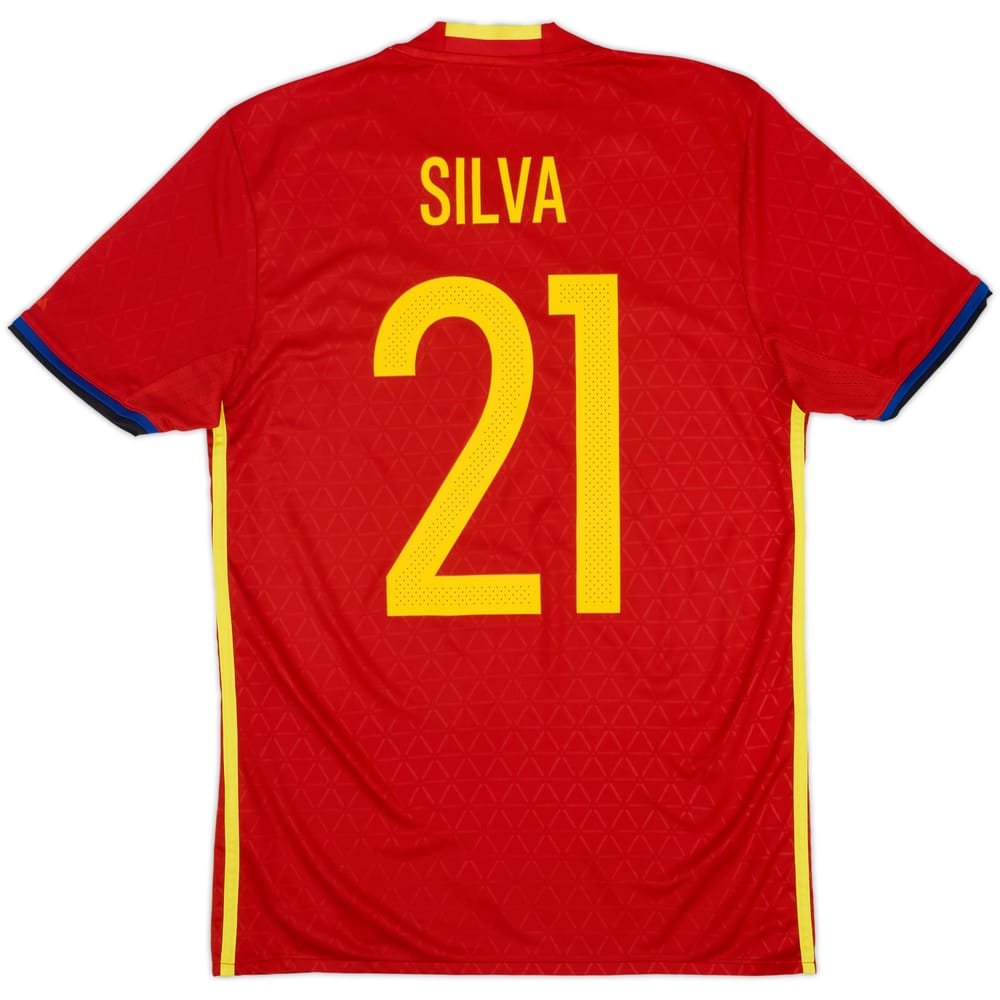 2016-17 Spain Home Shirt Silva #21 - 9/10 - (S)