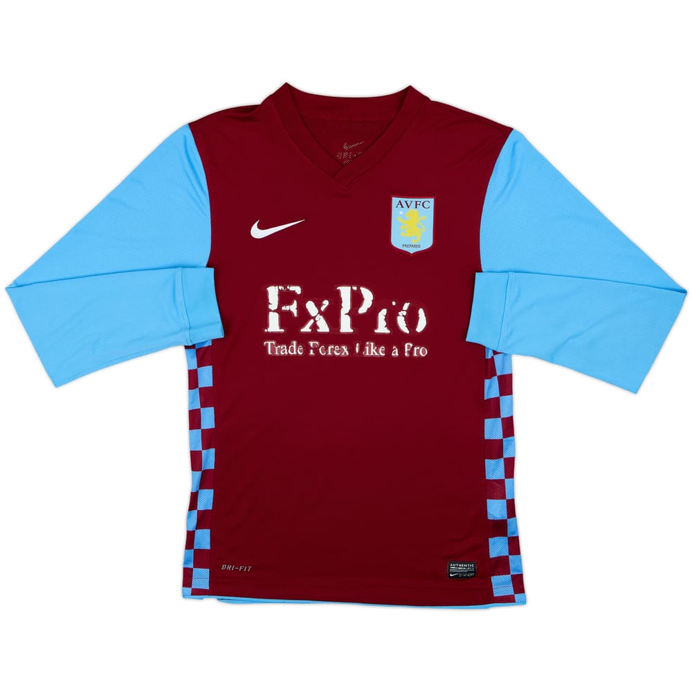2010-11 Aston Villa Home L/S Shirt - 4/10 - (S)