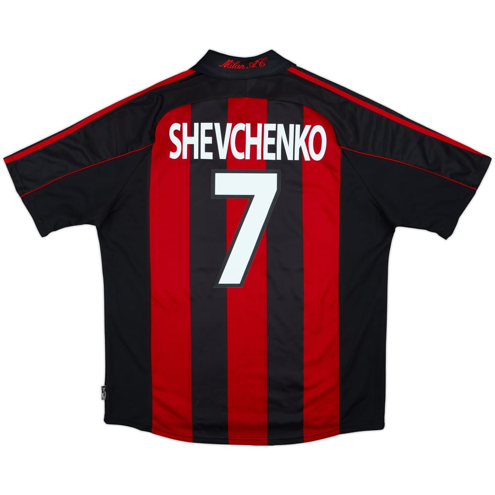 2000-02 AC Milan Home Shirt Shevchenko #7 - 8/10 - (XL)