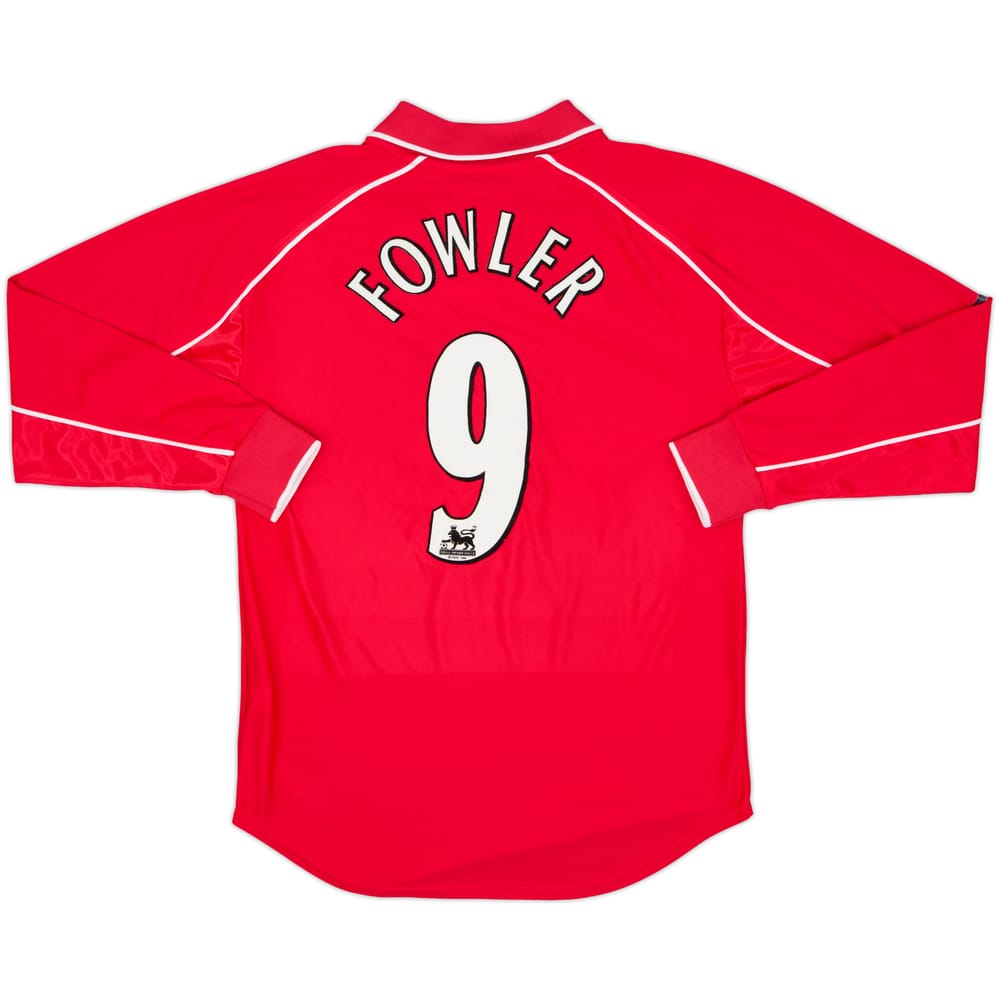 2000-02 Liverpool Home L/S Shirt Fowler #9 - 8/10 - (S)