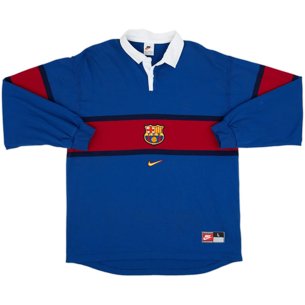 1999-00 Barcelona Nike Rugby Polo L/S Shirt - 7/10 - (L)