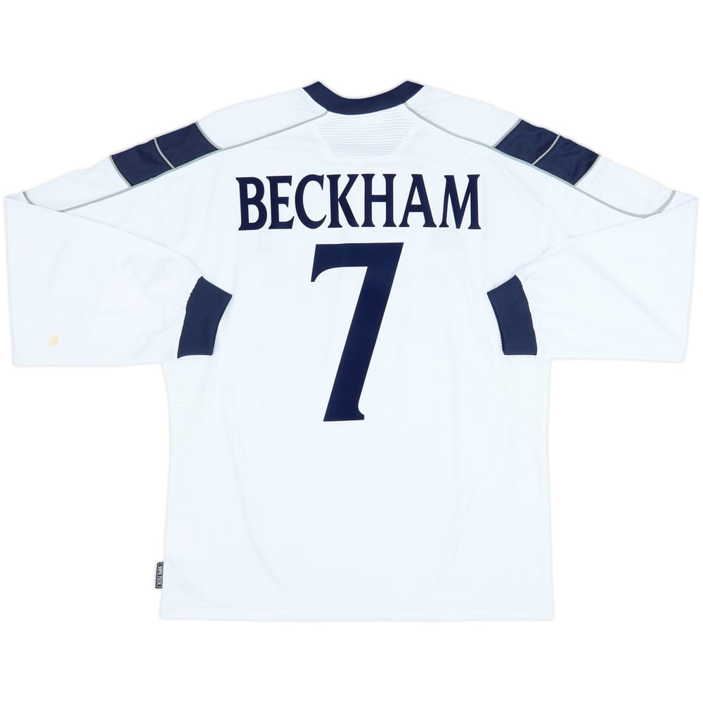 Camiseta de la tercera equipación de manga larga del Manchester United 1999-00 Beckham #7 - 8/10 - (L)