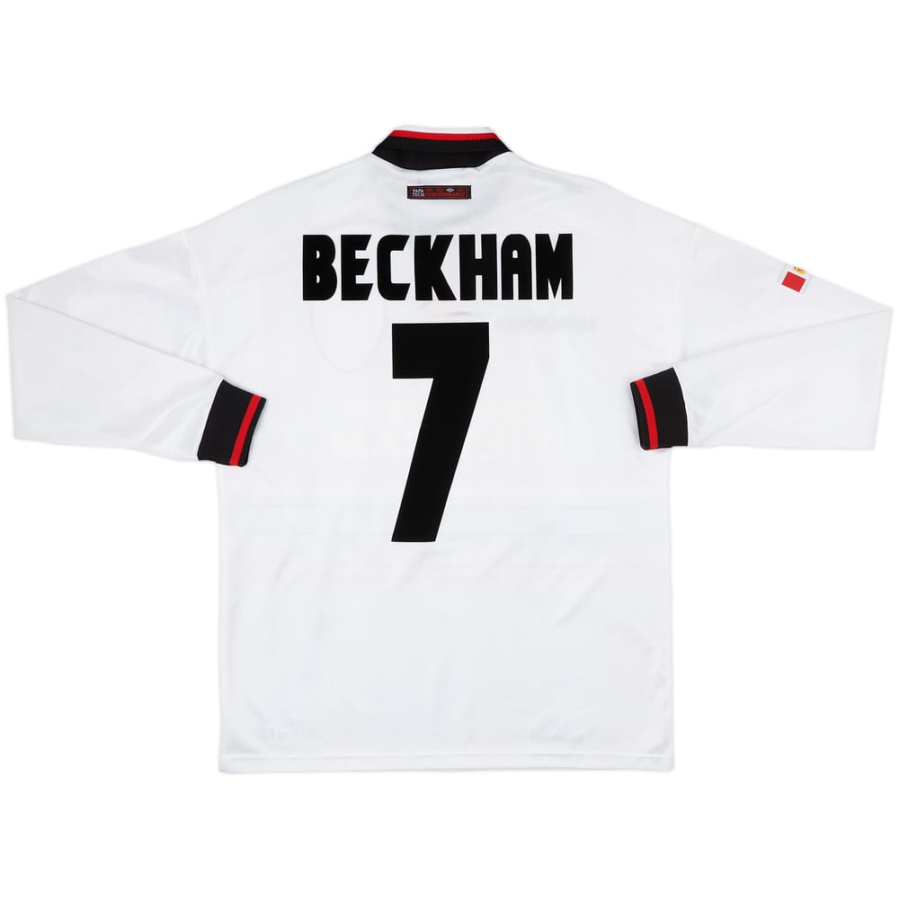 1997-99 Manchester United Away L/S Shirt Beckham #7 - 8/10 - (M)