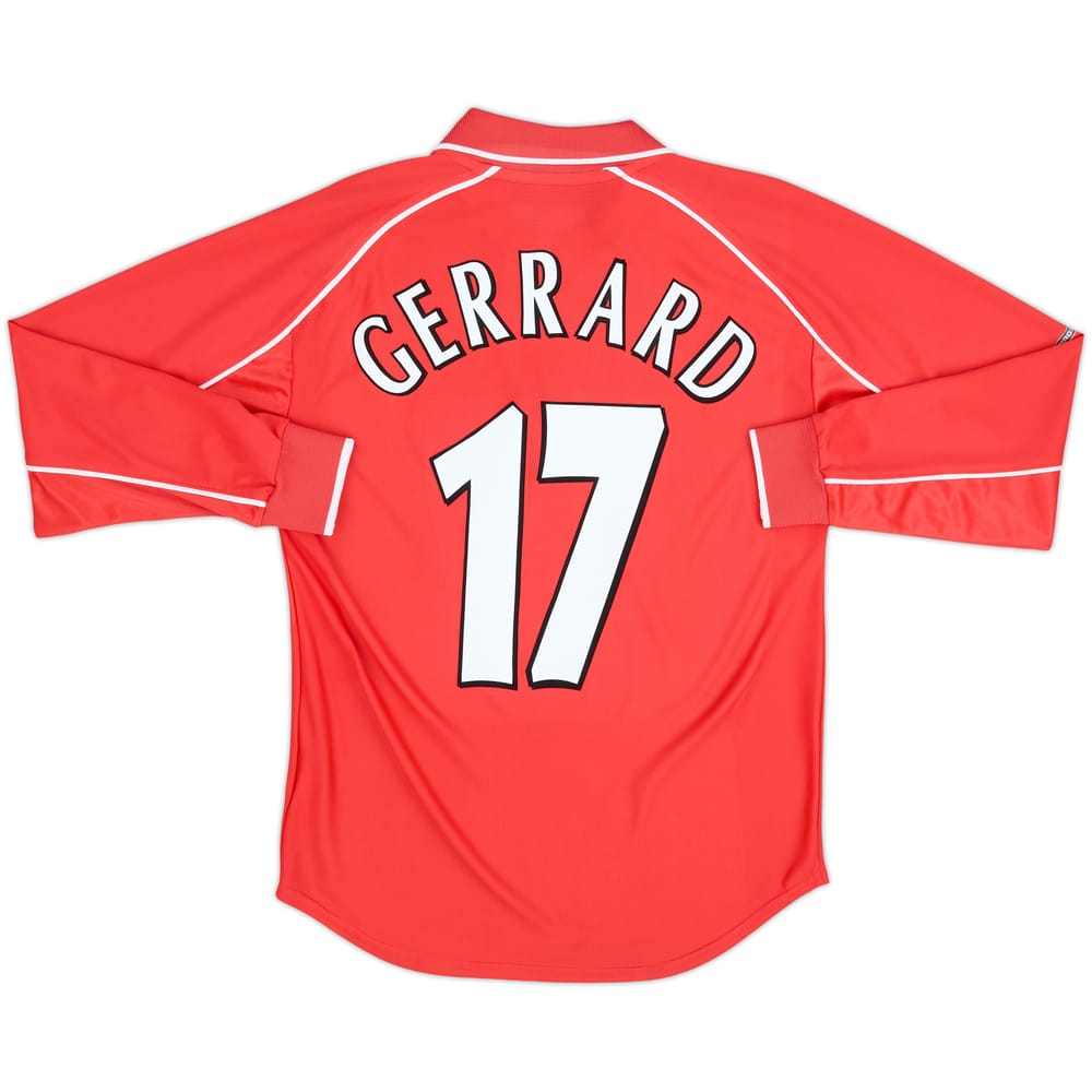 2000-02 Liverpool Home L/S Shirt Gerrard #17 - 6/10 - (M)