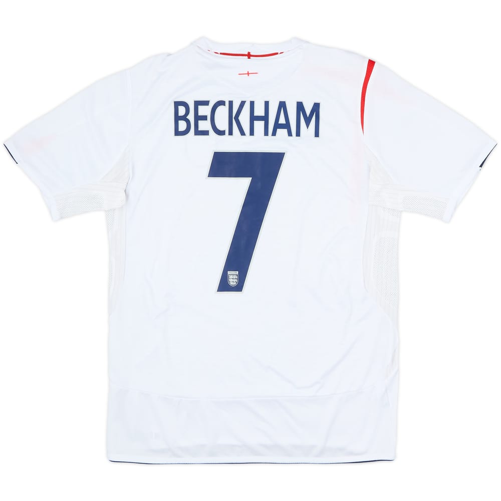 2005-07 England Home Shirt Beckham #7 - 7/10 - (L)
