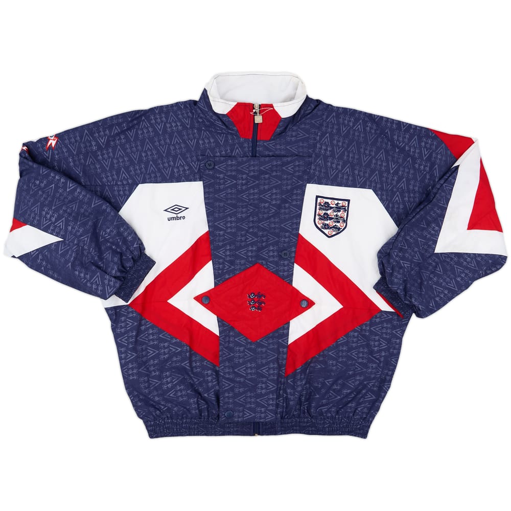 1990-92 England Umbro Track Jacket - 8/10 - (L)