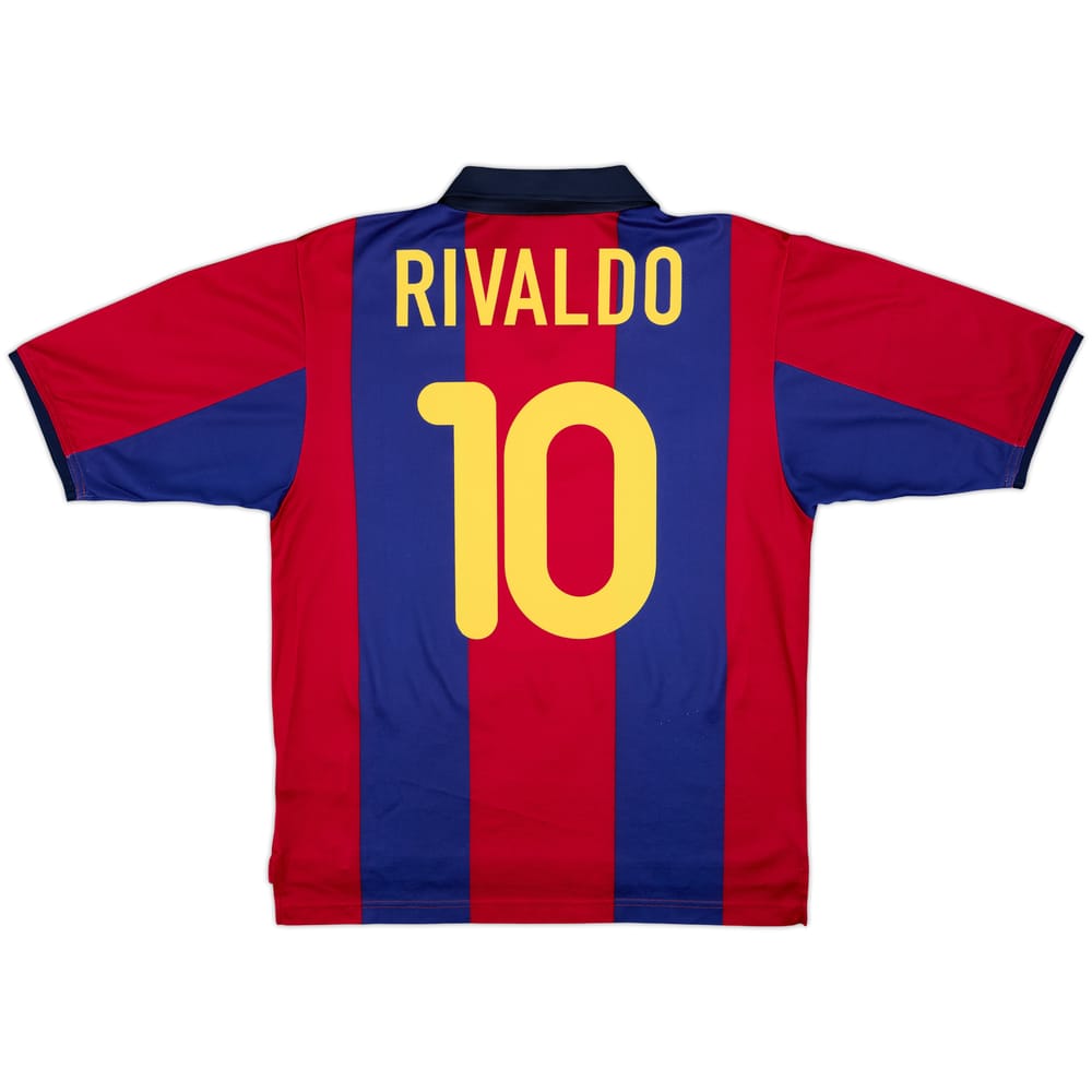 2000-01 Barcelona Basic Home Shirt Rivaldo #10 - 7/10 - (S)