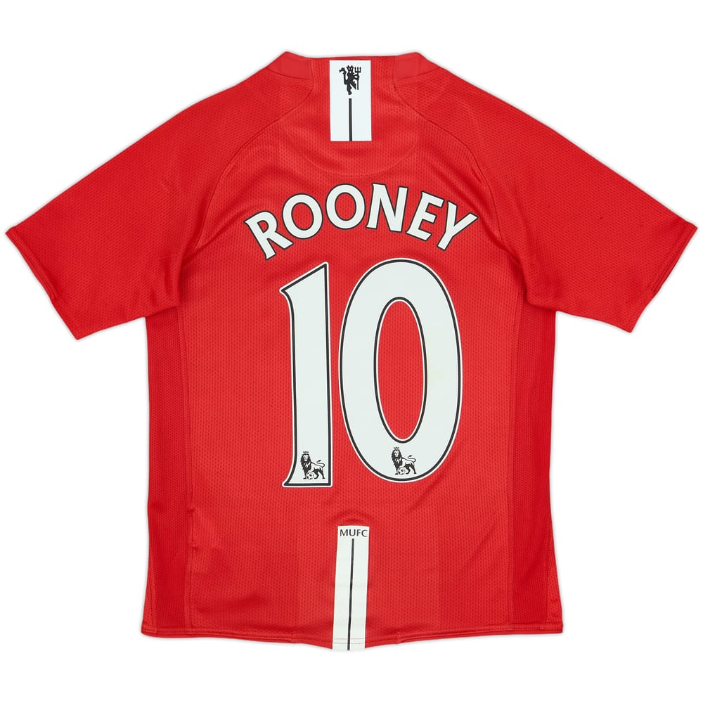 2007-09 Manchester United Home Shirt Rooney #10 - 8/10 - (11-12 Years)