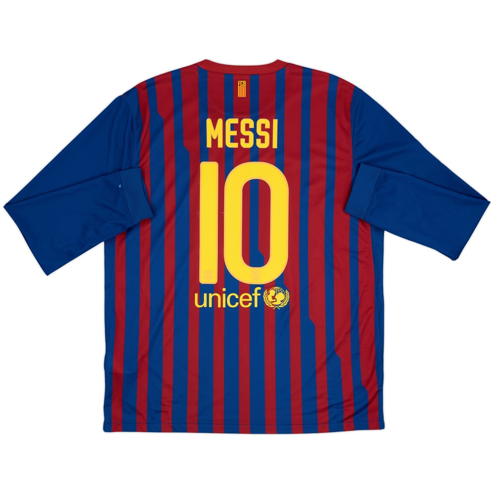 2011-12 Barcelona Home L/S Shirt Messi #10 - 7/10 - (XL)