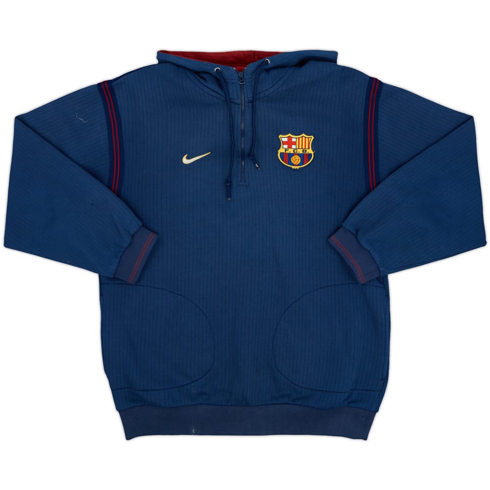 1998-99 Barcelona Nike 1/4 Zip Hooded Sweat Top - 7/10 - (S)