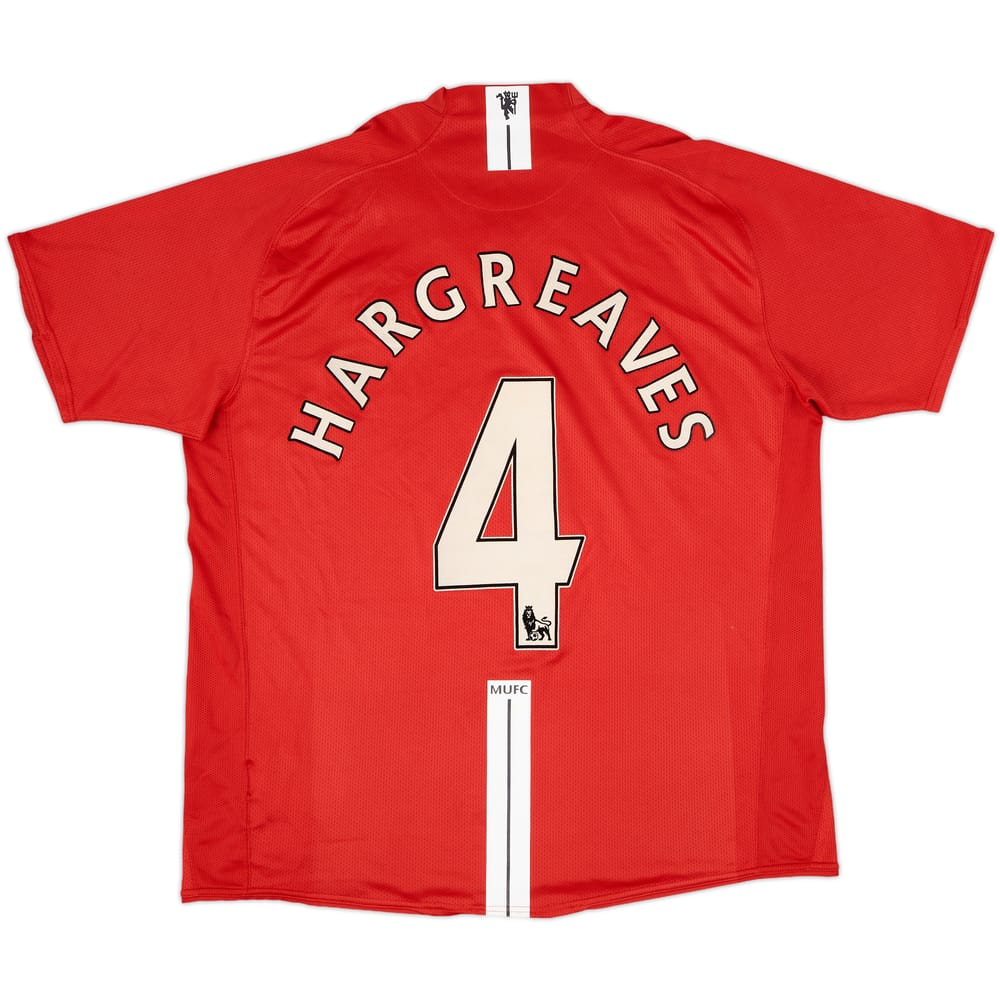 2007-09 Manchester United Home Shirt Hargreaves #4 - 6/10 - (XL)