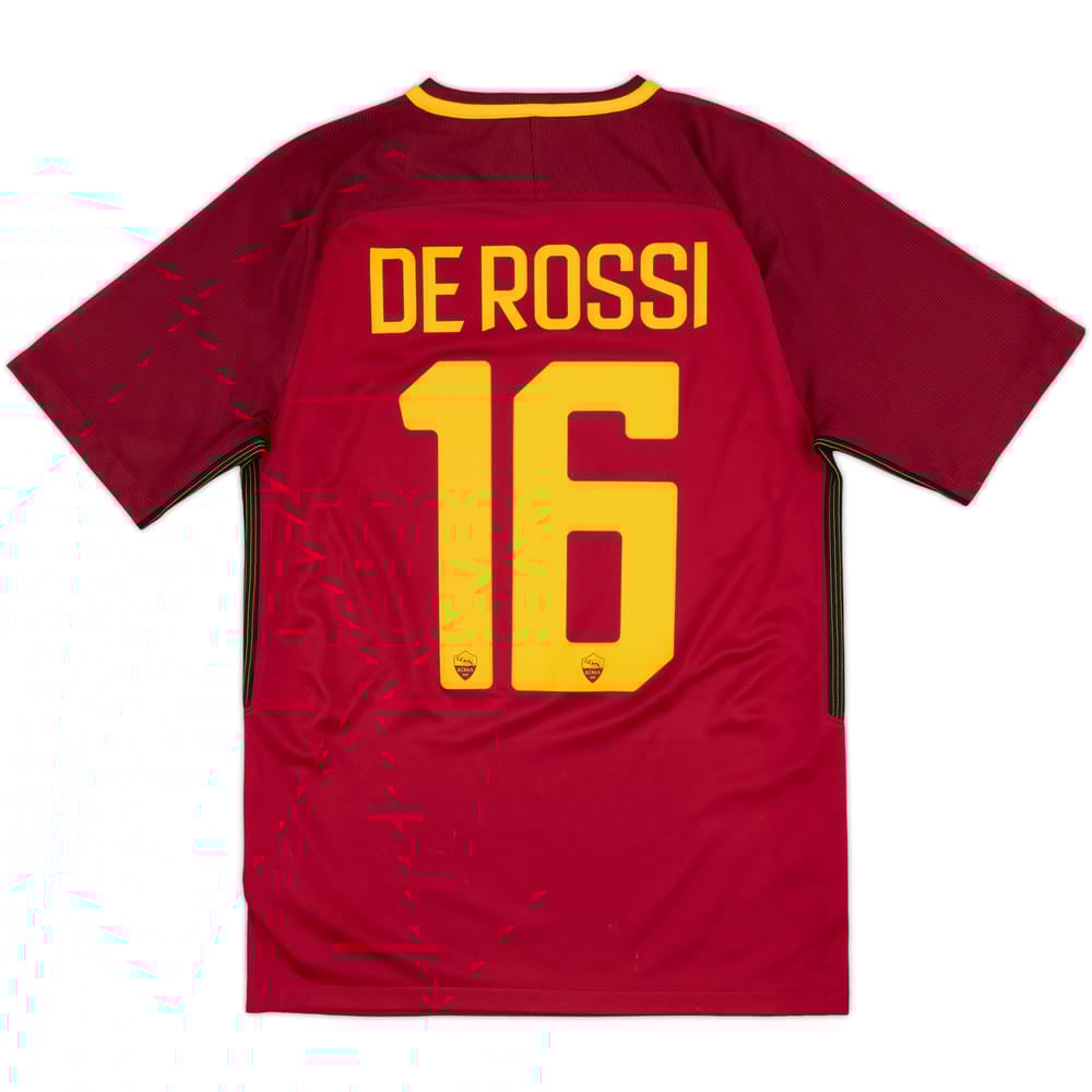 2017-18 Roma Home Shirt De Rossi #16 - 7/10 - (S)
