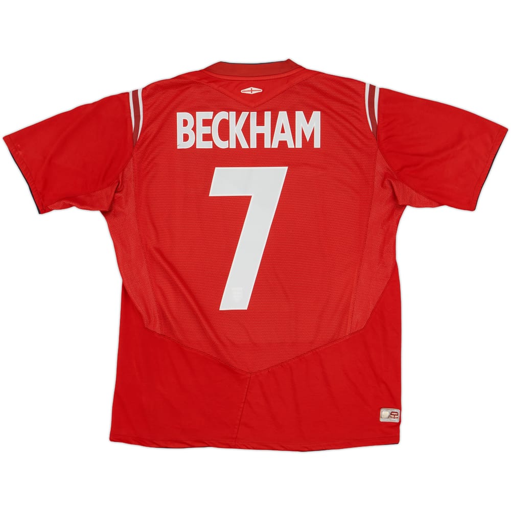 2004-06 England Away Shirt Beckham #7 - 7/10 - (L)