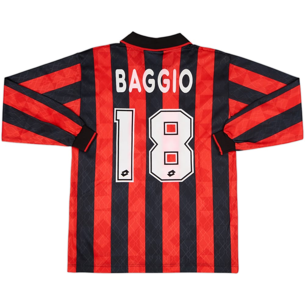 1995-96 AC Milan Home L/S Shirt Baggio #18 (M)