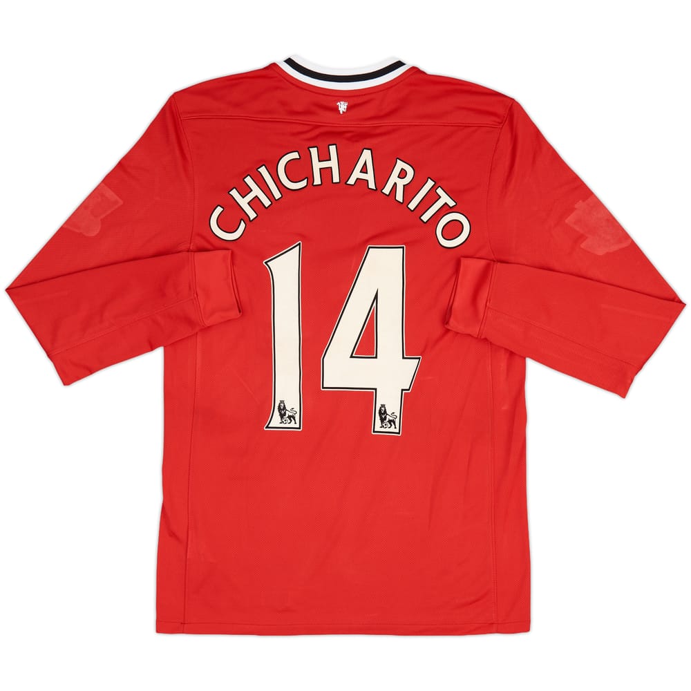 2011-12 Manchester United Home L/S Shirt Chicharito #14 - 5/10 - (M)