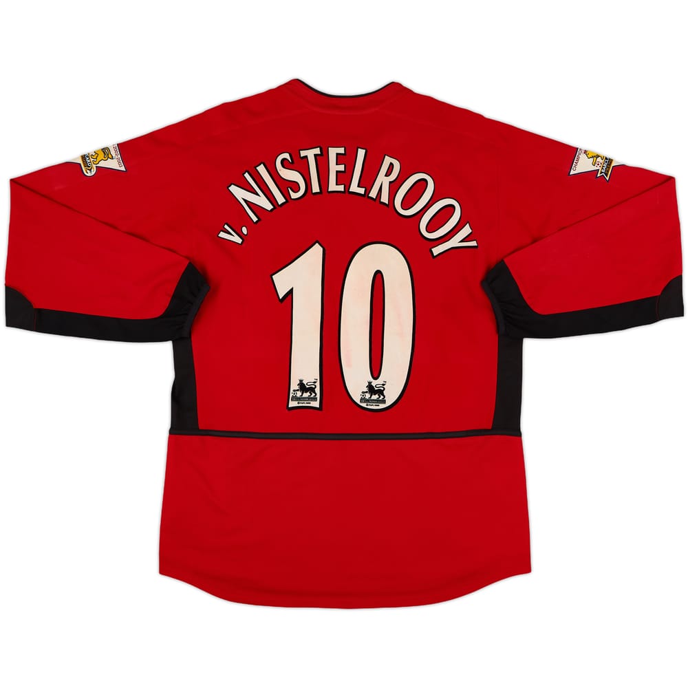 2002-04 Manchester United Home L/S Shirt v.Nistelrooy #10 - 8/10 - (M)