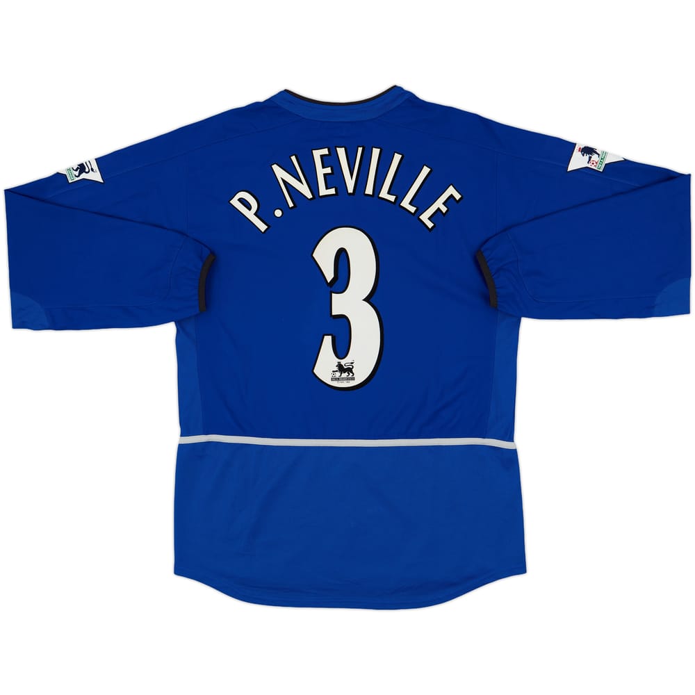 2002-03 Manchester United Third L/S Shirt P.Neville #3 - 9/10 - (M)
