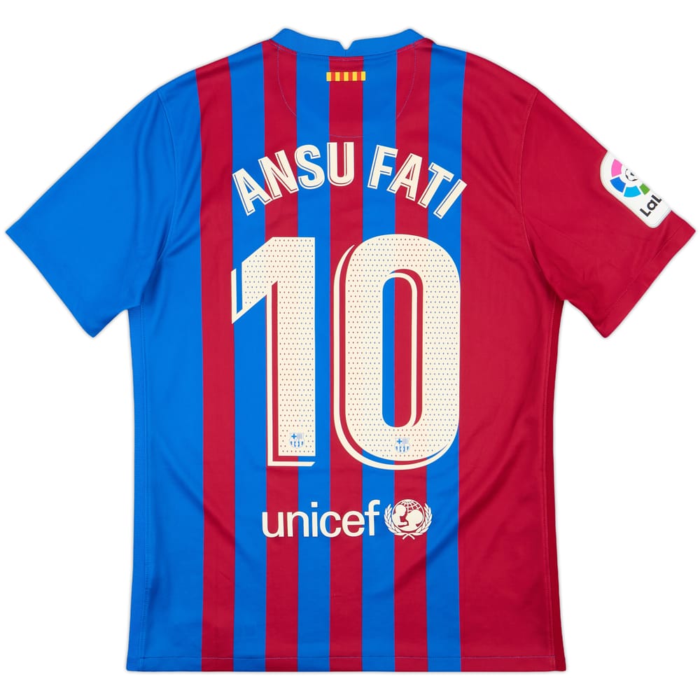 2021-22 Barcelona Home Shirt Ansu Fati #10 - 8/10 - (M)