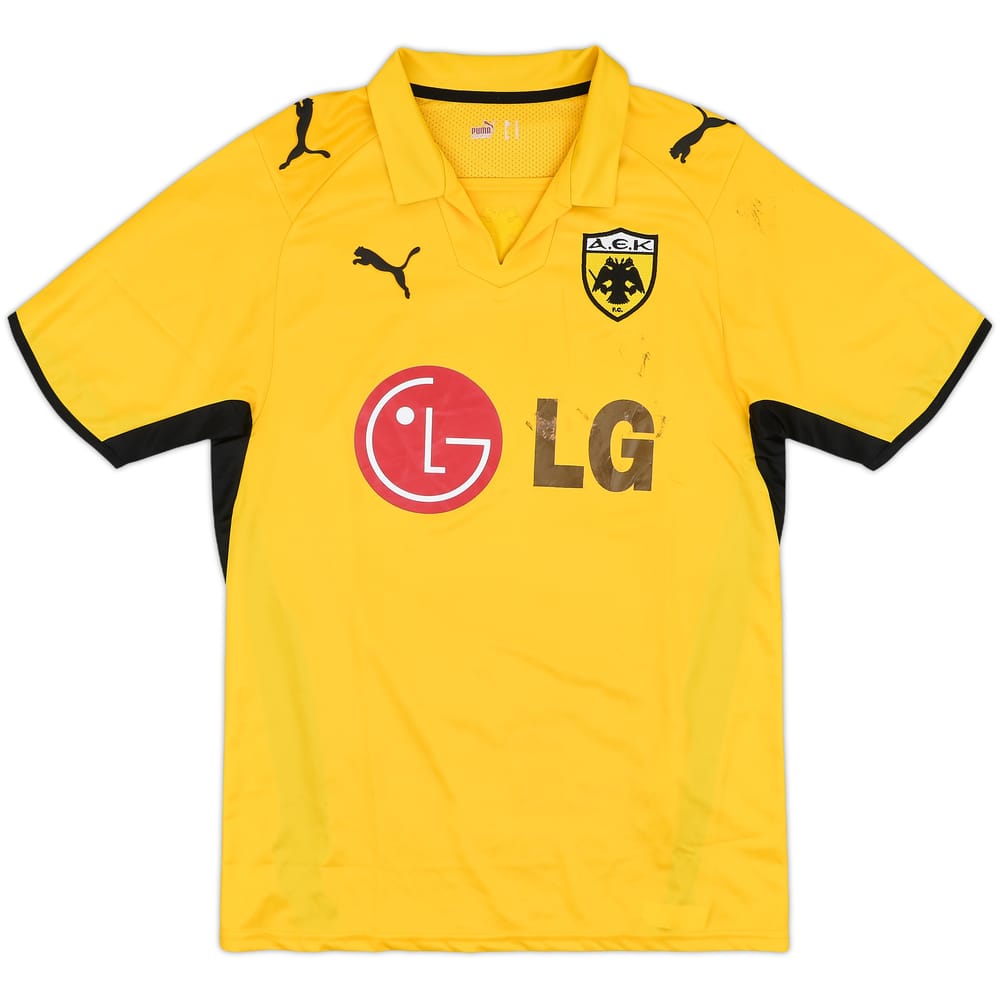 2008-09 AEK Athens Home Shirt - 4/10 - (S)