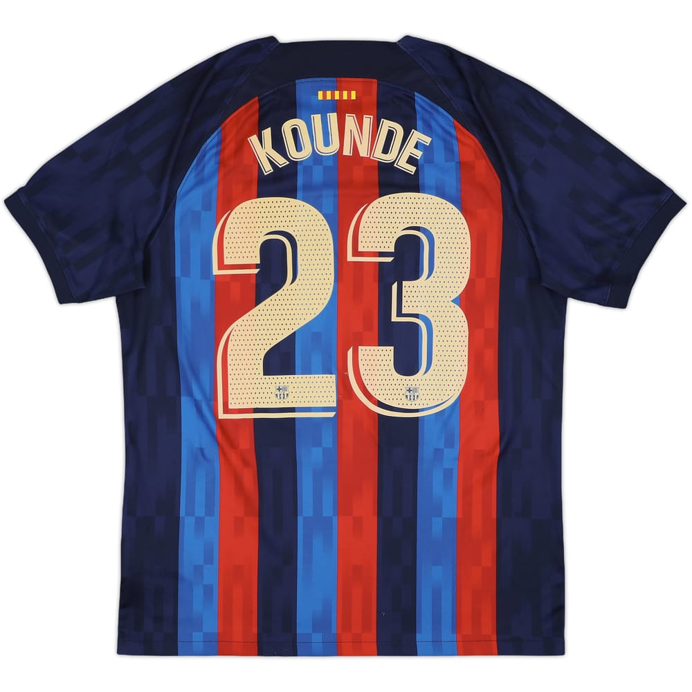 2022-23 Barcelona Home Shirt Kounde #23 - 7/10 - (L)