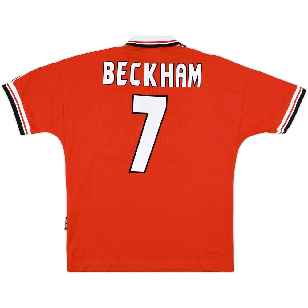 1998-00 Manchester United Home Shirt Beckham #7 - 8/10 - (L)