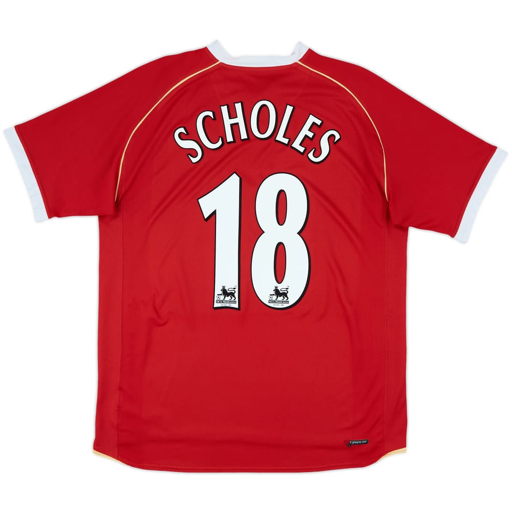 2006-07 Manchester United Home Shirt Scholes #18 - 9/10 - (L)