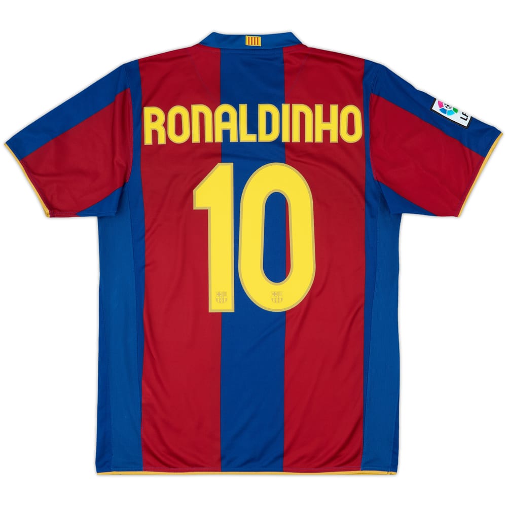 2007-08 Barcelona Home Shirt Ronaldinho #10 - 8/10 - (M)