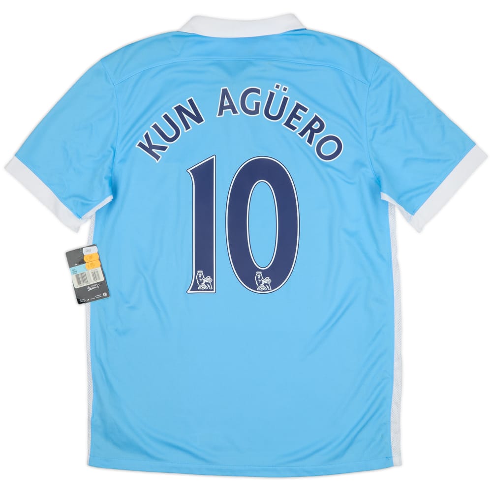 2015-16 Manchester City Home Shirt Kun Aguero #10 (M)