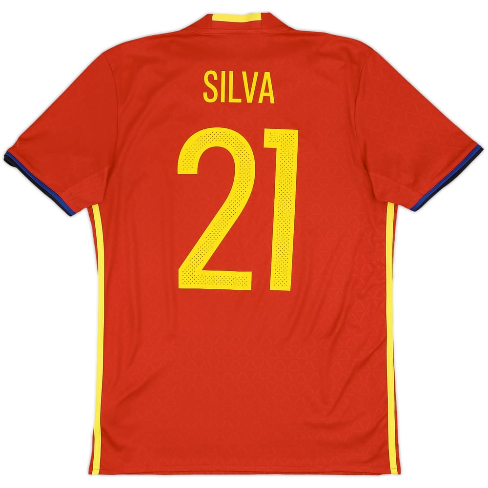 2016-17 Spain Home Shirt Silva #21 - 8/10 - (M)