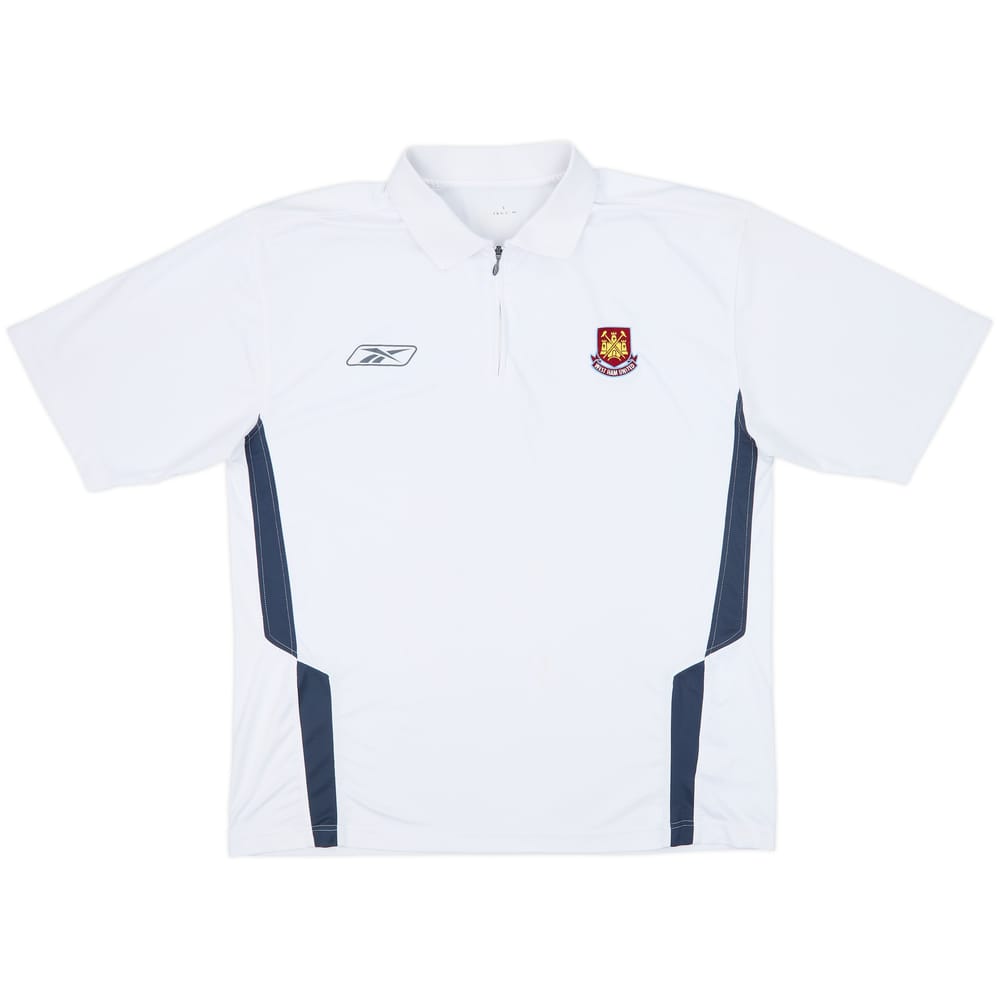 2004-05 West Ham Reebok 1/4 Zip Polo Shirt - 8/10 - (XL)