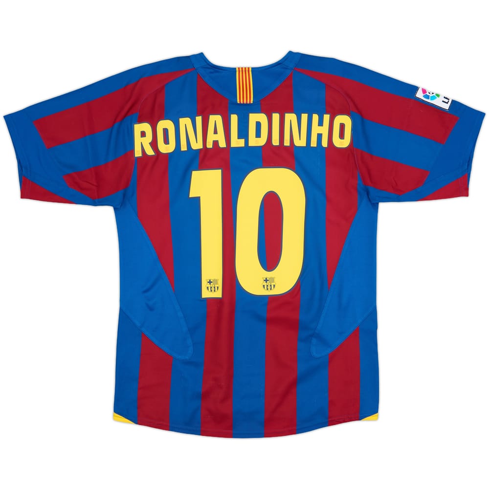 2005-06 Barcelona Home Shirt Ronaldinho #10 - 9/10 - (S)