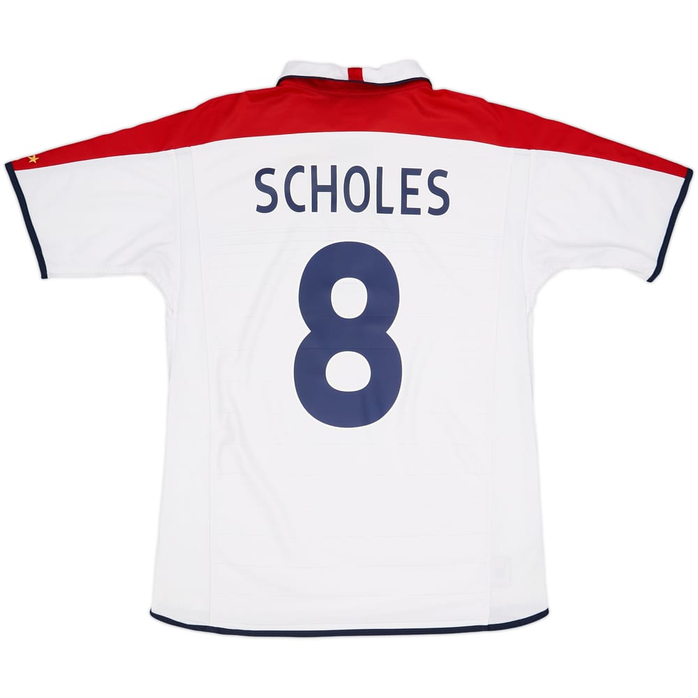 2003-05 England Home Shirt Scholes #8 - 7/10 - (M)