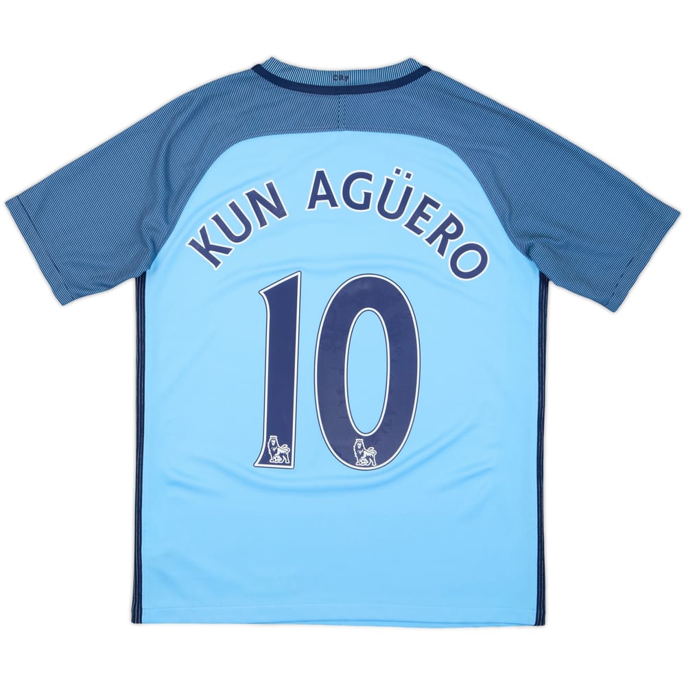 2016-17 Manchester City Home Shirt Kun Aguero #10 - 10/10 - (L.Boys)
