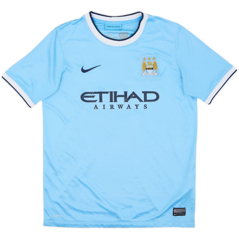 2013-14 Manchester City Home Shirt - 7/10 - (XL.Boys)