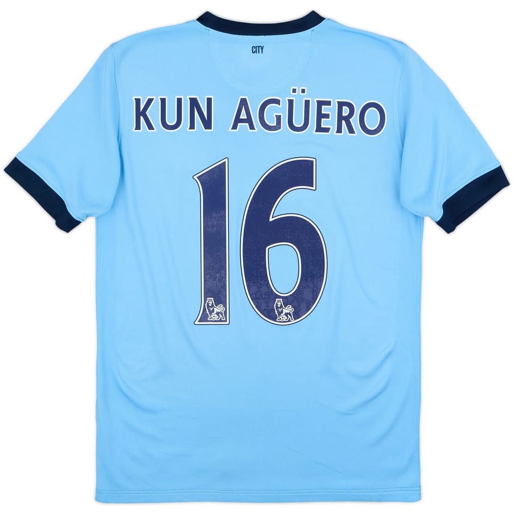 2014-15 Manchester City Home Shirt Kun Aguero #16 - 8/10 - (XL.Boys)