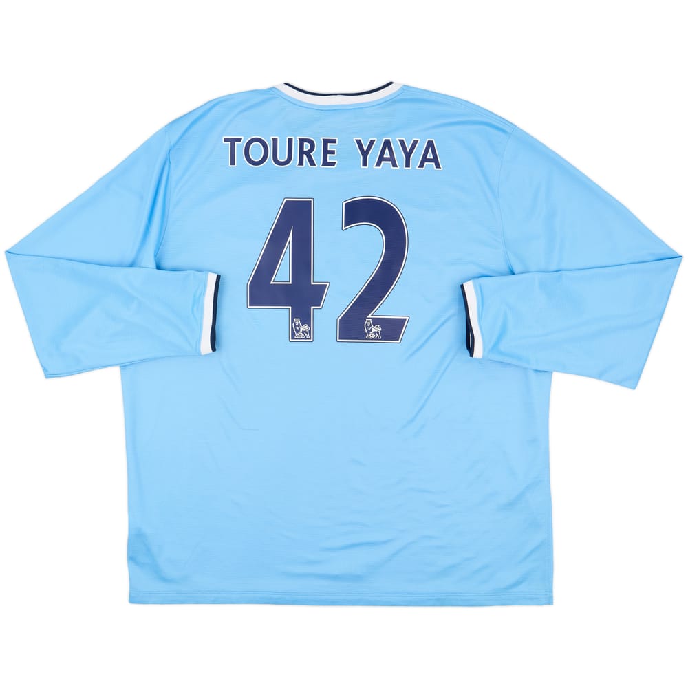2013-14 Manchester City Home L/S Shirt Toure Yaya #42 - 9/10 - (3XL)