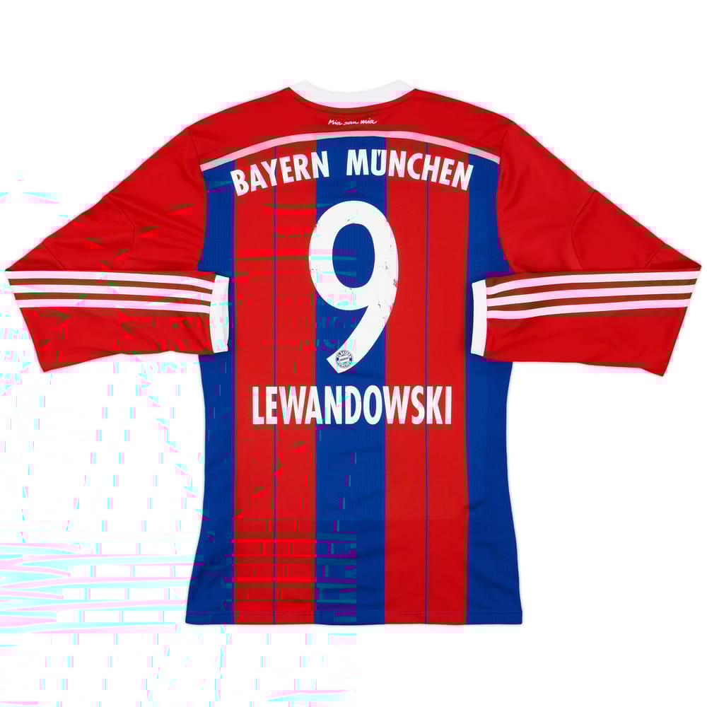 2014-15 Bayern Munich Home L/S Shirt Lewandowski #9 - 6/10 - (M)