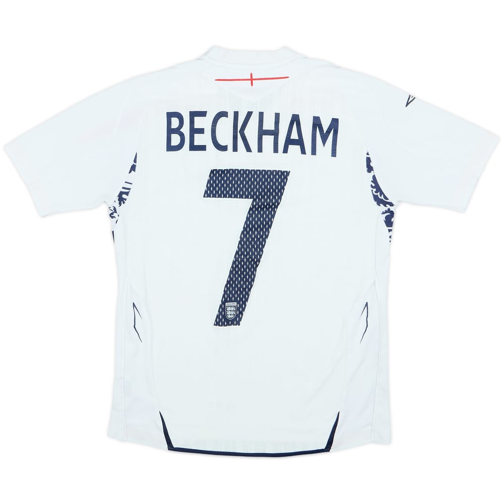 Camiseta de local de Inglaterra 2007-09 Beckham #7 - 6/10 - (L. Niños)