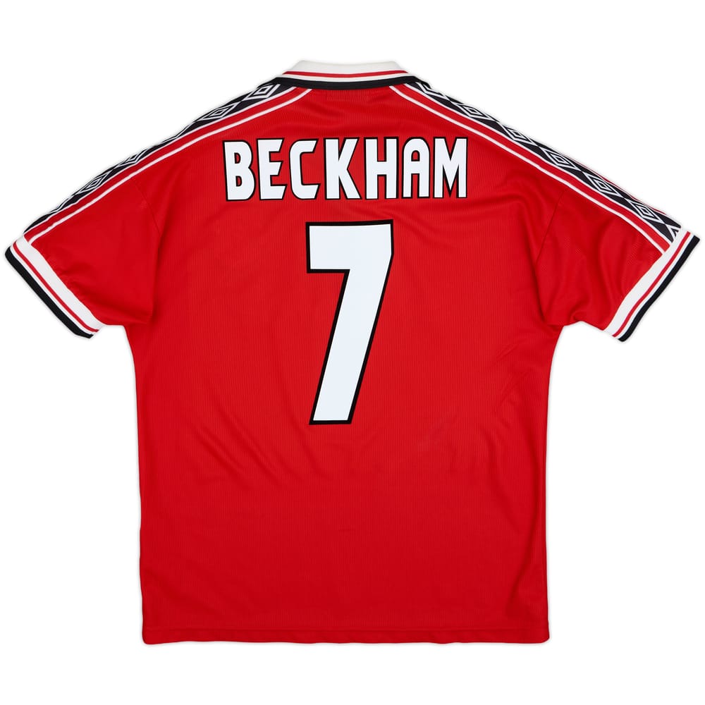 1998-00 Manchester United Home Shirt Beckham #7 - 8/10 - (M)