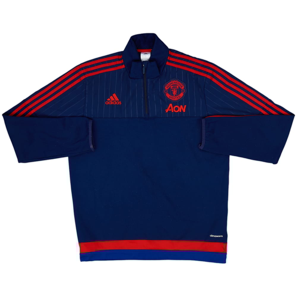 2015-16 Manchester United adidas 1/4 Zip Drill Top - 7/10 - (L)
