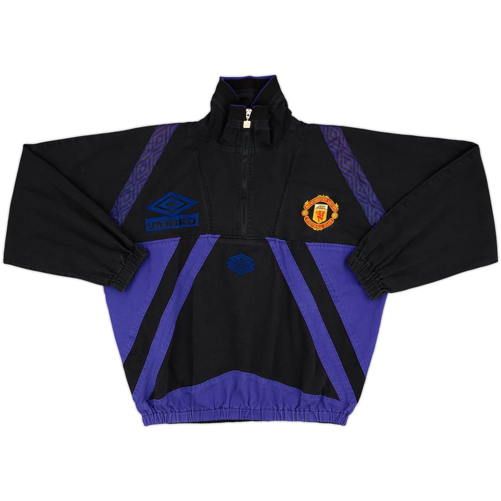 1995-96 Manchester United Umbro 1/4 Zip Drill Top - 9/10 - (L)
