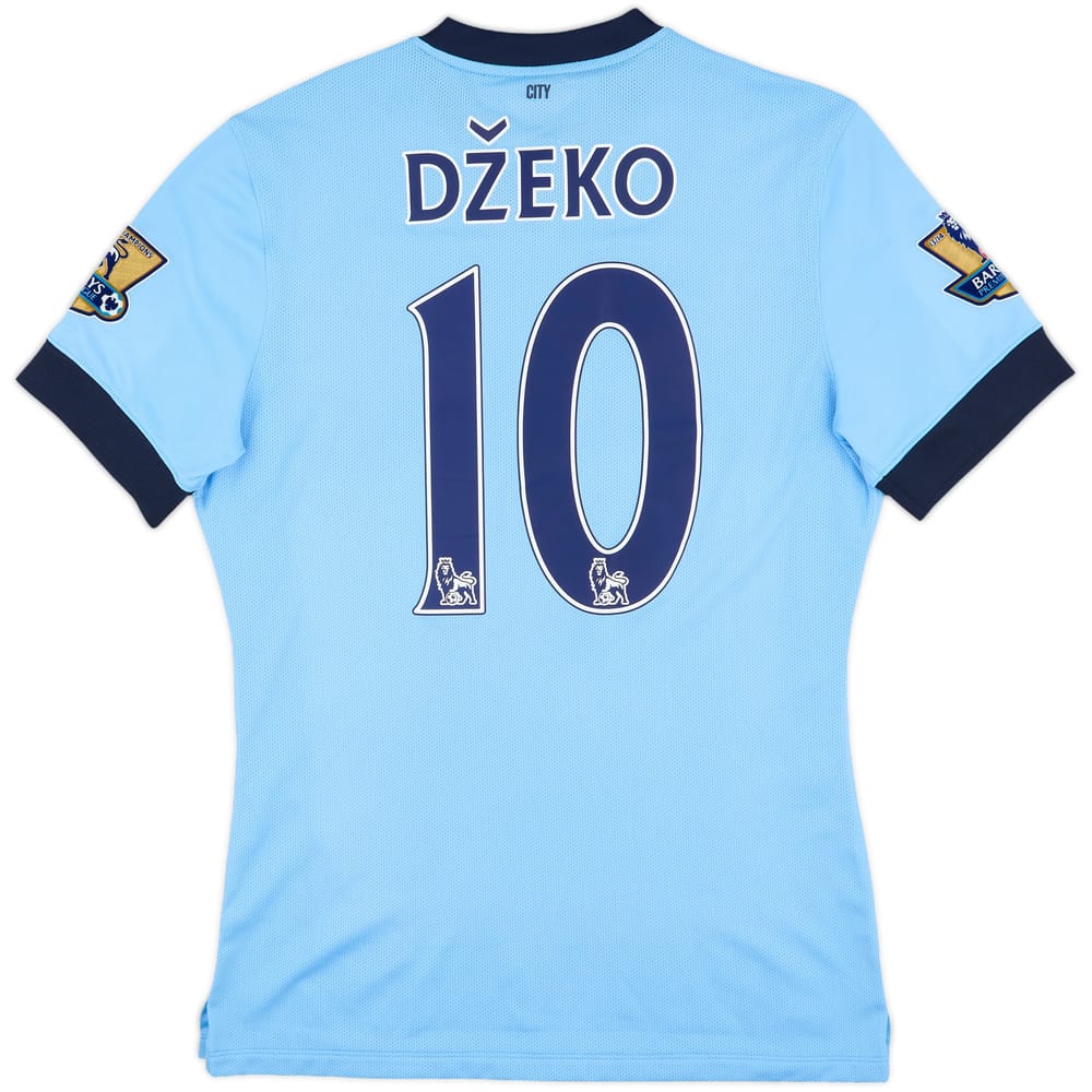 2014-15 Manchester City Authentic Home Shirt Dzeko #10 - 9/10 - (L)
