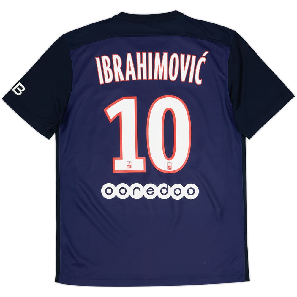 2015-16 Paris Saint-Germain Home Shirt Ibrahimovic #10 - 7/10 - (M)