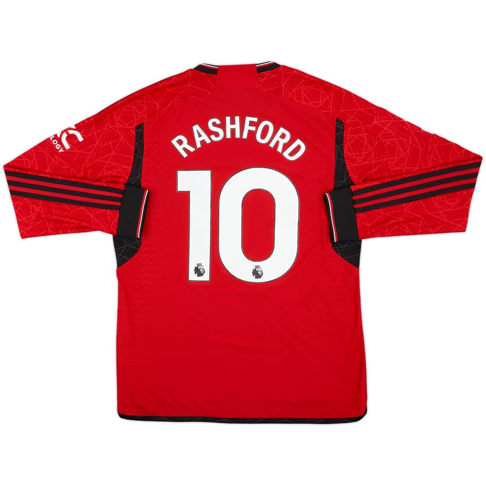 2023-24 Manchester United Authentic Home L/S Shirt Rashford #10 - 8/10 - (L)