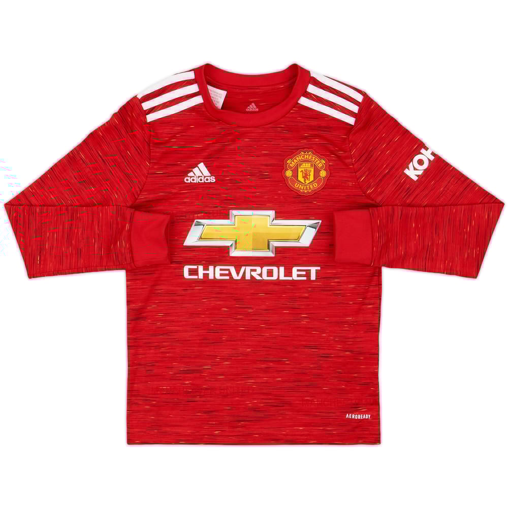 2020-21 Manchester United Home L/S Shirt B.Fernandes #18 - 9/10 - (S.Boys)